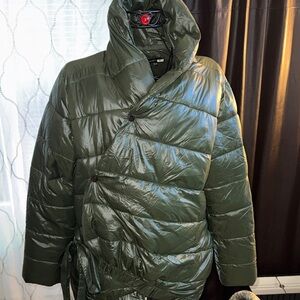 Urban Outfitters Olive Green Quilted Bomber Jacket